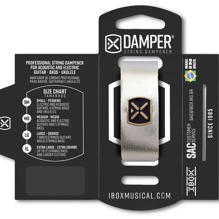 DAMPER Cuero logo metálico GRIS METALICO ProstringsChile