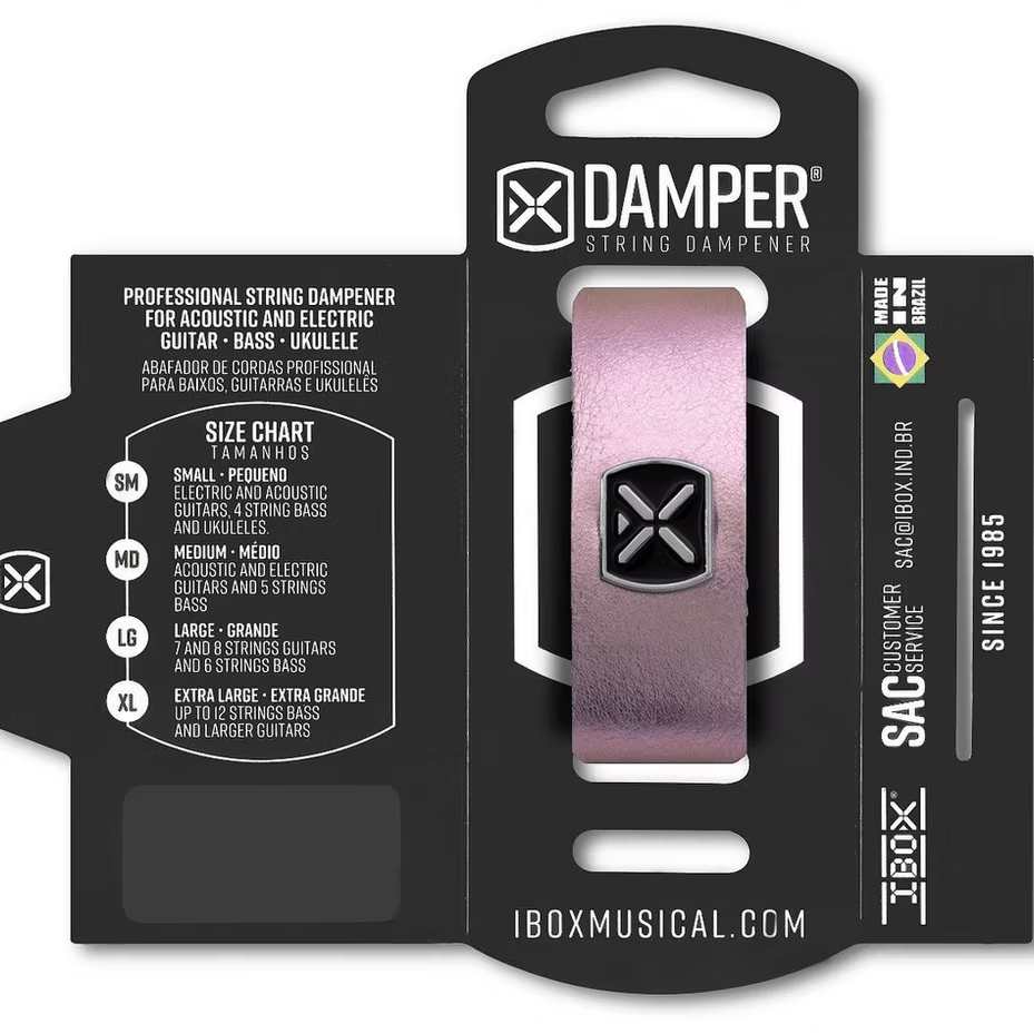 DAMPER Cuero logo metálico Lila METALICO ProstringsChile