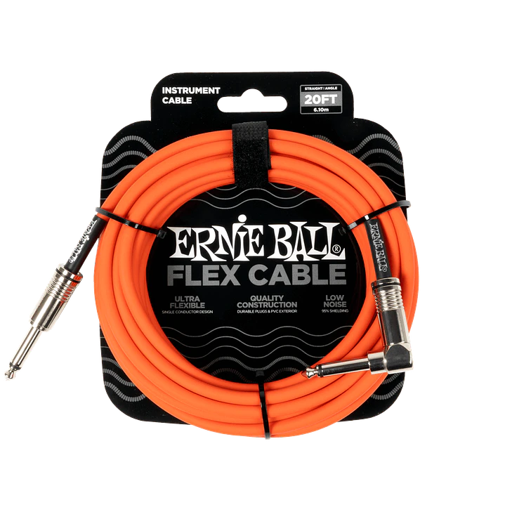 Cable de Instrumento Ernie Ball Flex Recto/Angulado 6m - Naranjo
