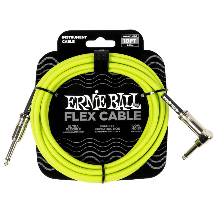 Cable de Instrumento Ernie Ball Flex Recto/Angulado 3m - Verde