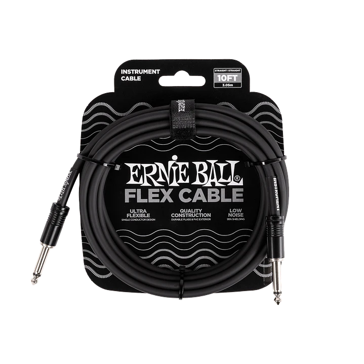 Cable de Instrumento Ernie Ball Flex Recto/Recto 3m - Negro