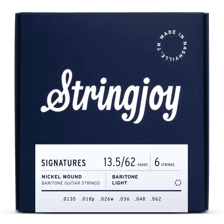 Stringjoy Signatures | Baritone Balanced Light Gauge (13.5-62) Nickel Wound Electric Guitar Strings