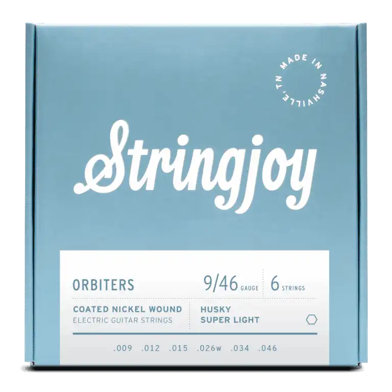 Cuerdas para guitarra eléctrica Stringjoy 9-46 Husky Super Light Gauge Orbiters - Recubiertas de níquel