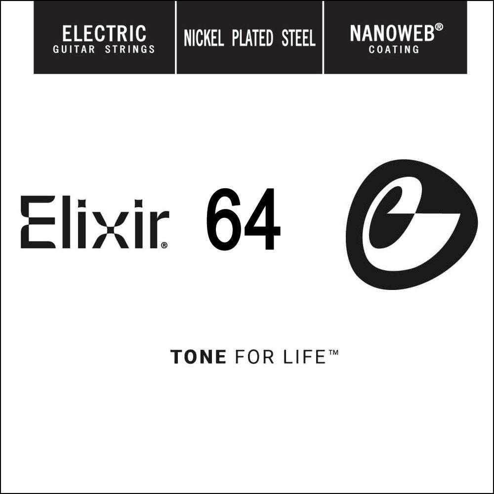 Elixir Anti-Rust Nanoweb Coated Electric Guitar Single Strings 064