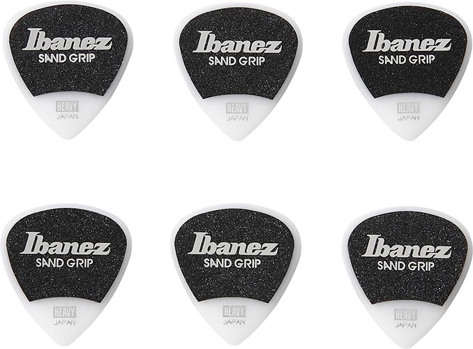 Uñetas Ibanez Sand Grip Wizard Made in Japan heavy Blanca Pack de 6 Unidades