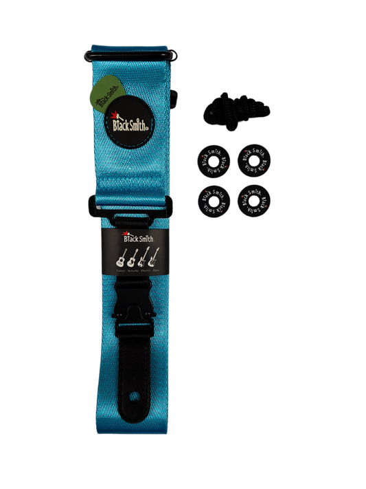 Correa Blacksmith Para Guitarra Y Bajo Strap Estilo Dimarzio Clip On Color Azul