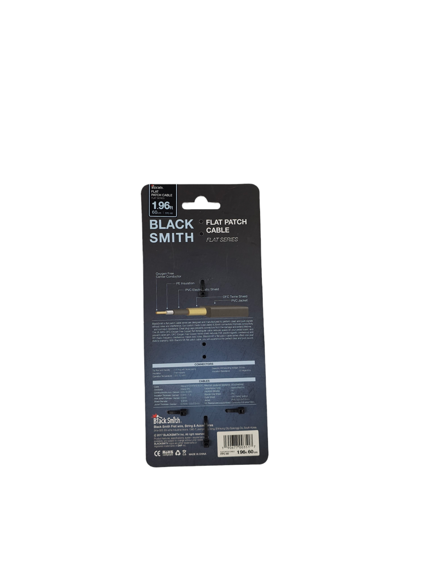 Cable Patch Blacksmith Flat Series 0 Ruido 60 cm