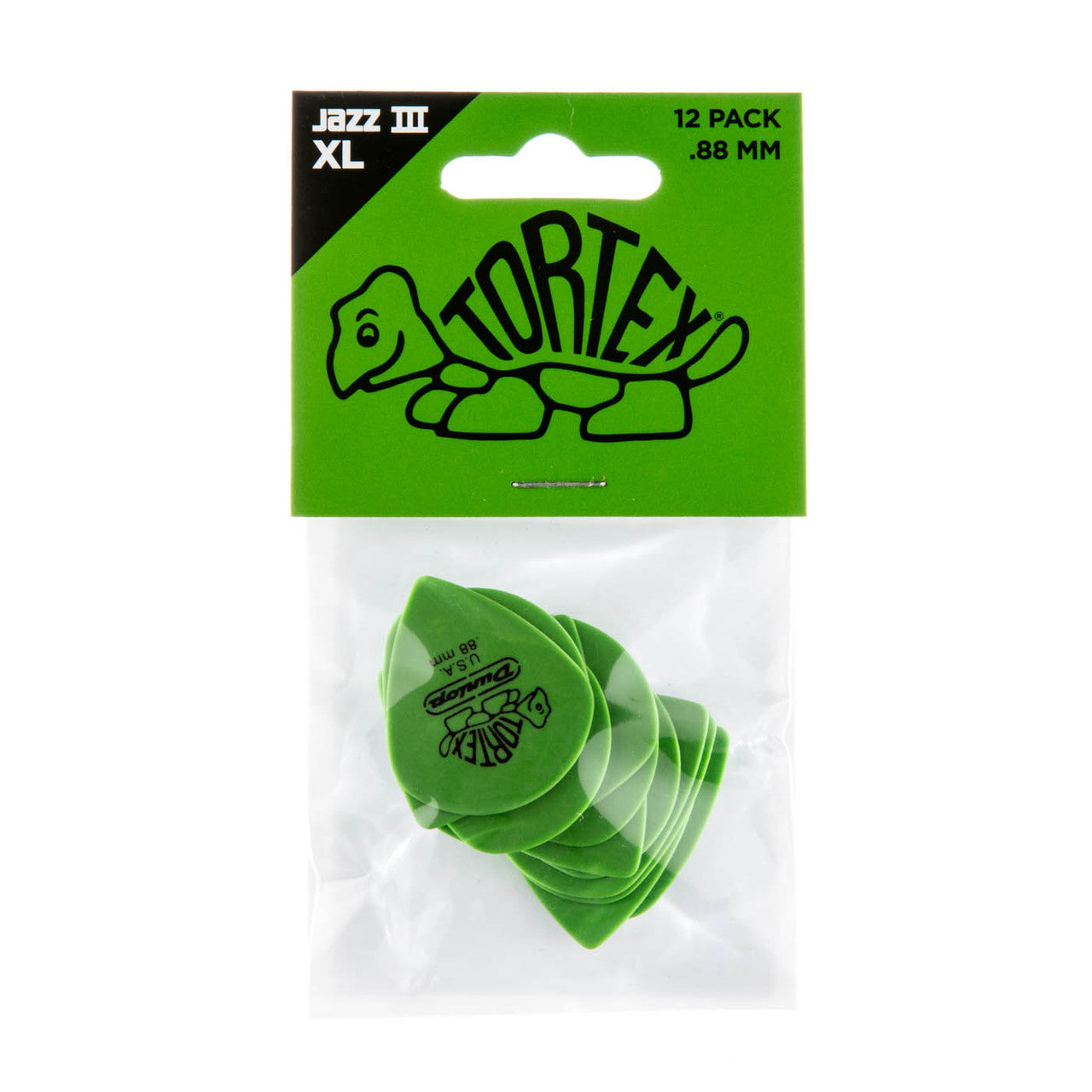Uñetas Jazz III XL Tortex 0.88 mm Pack de 12 Unidades Dunlop