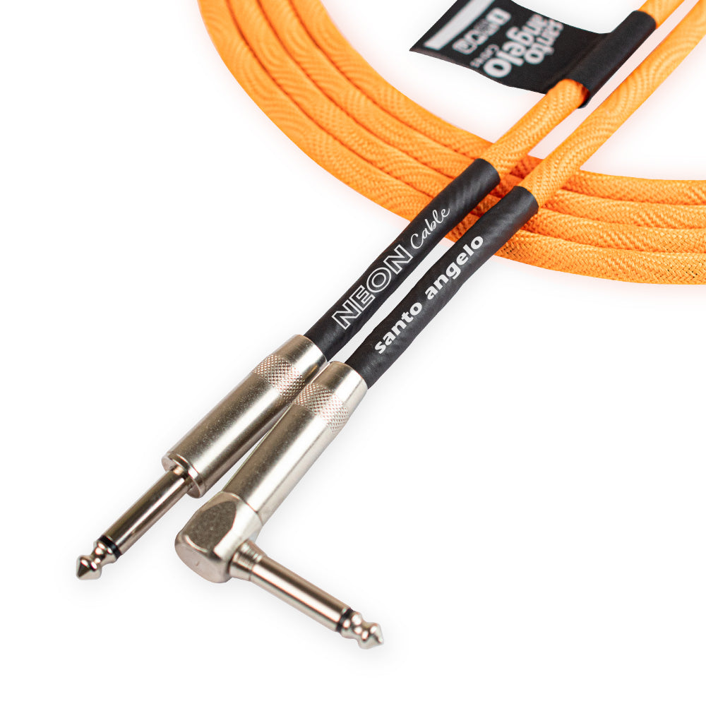 Cable De Guitarra Y Bajo Santo Angelo Neon Naranjo Deluxe 3.10 Metros