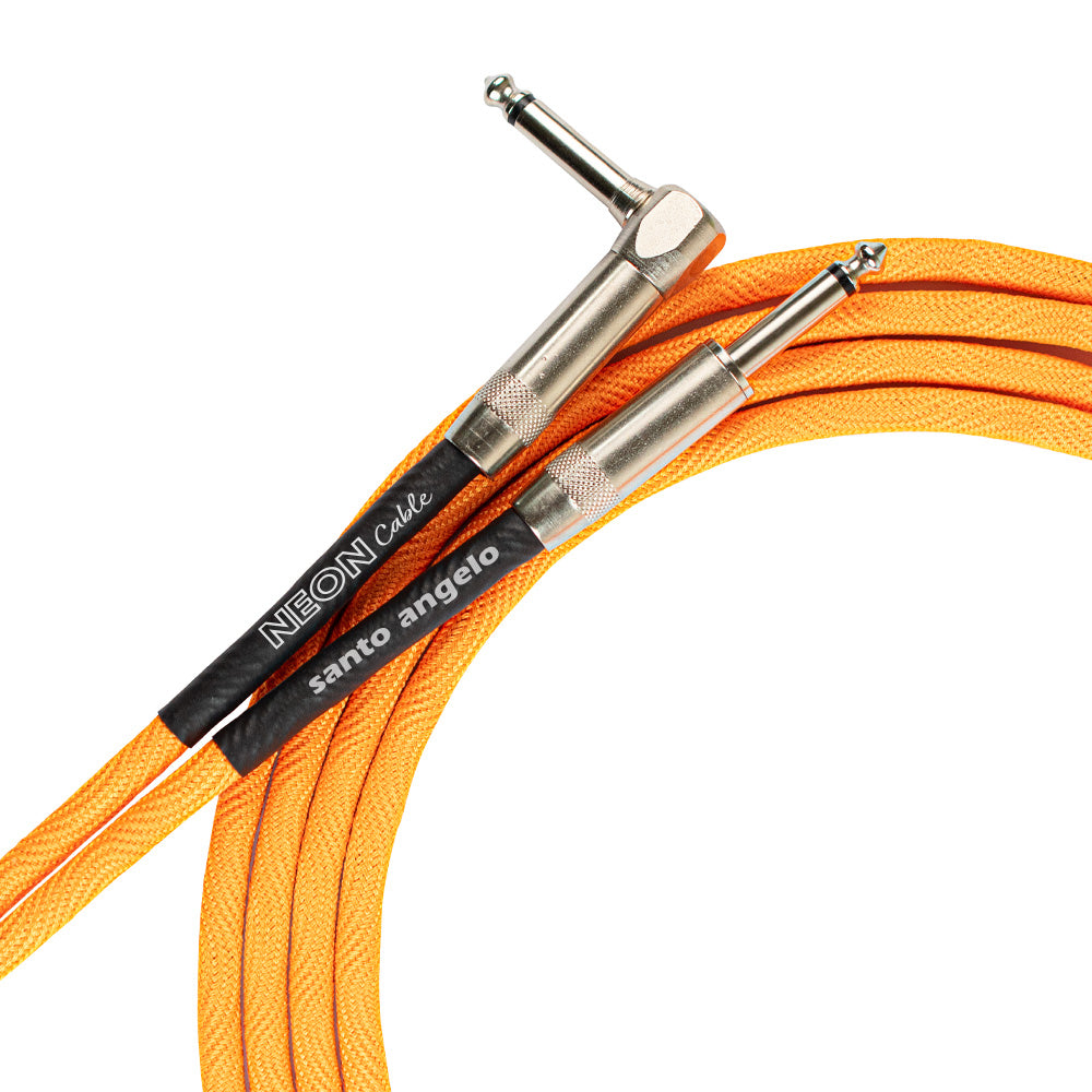 Cable De Guitarra Y Bajo Santo Angelo Neon Naranjo Deluxe 3.10 Metros