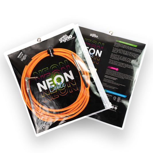 Cable De Guitarra Y Bajo Santo Angelo Neon Naranjo Deluxe 3.10 Metros