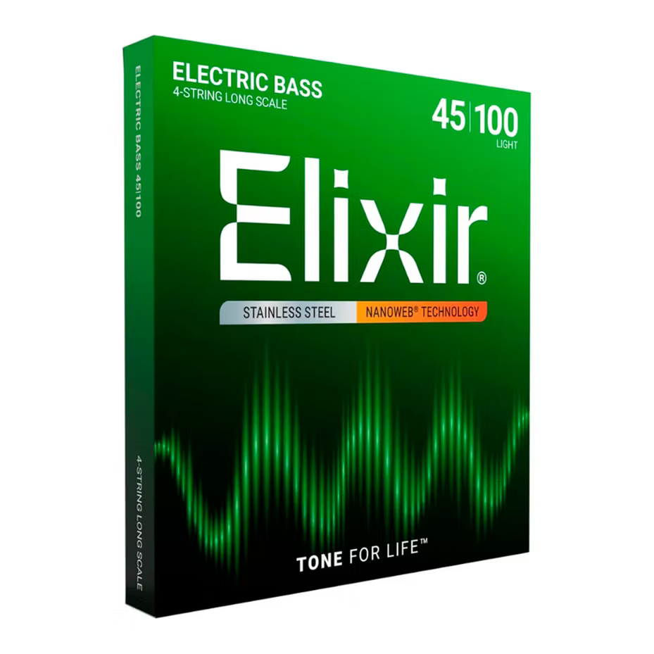 Cuerdas de Bajo Elixir Nanoweb Acero 45-100