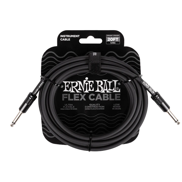 Cable de Instrumento Ernie Ball Flex Recto/Recto 6m - Black