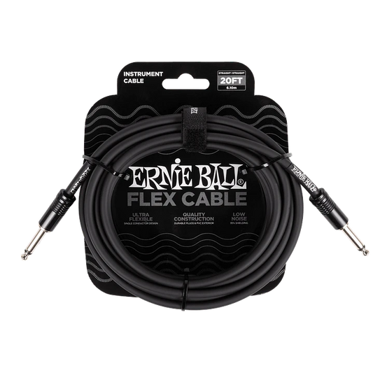 Cable de Instrumento Ernie Ball Flex Recto/Recto 6m - Black