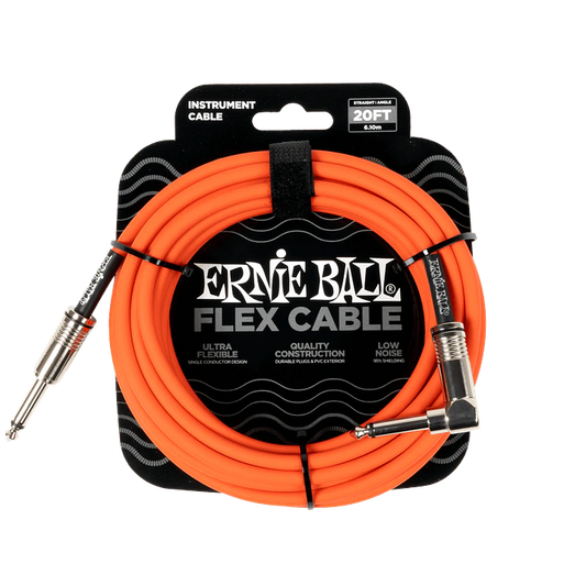 Cable de Instrumento Ernie Ball Flex Recto/Angulado 6m - Naranjo