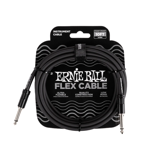 Cable de Instrumento Ernie Ball Flex Recto/Recto 3m - Negro