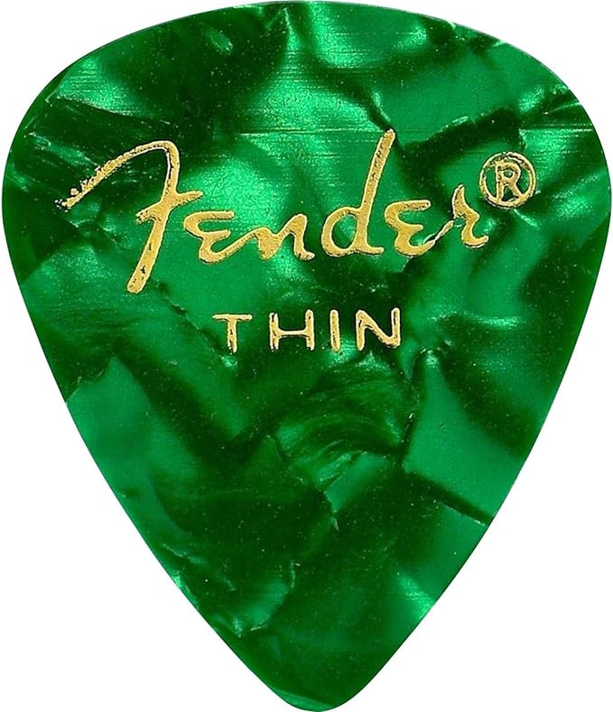 Uñetas Fender Thin (Delgadas) Verde Pack 12 Unidades