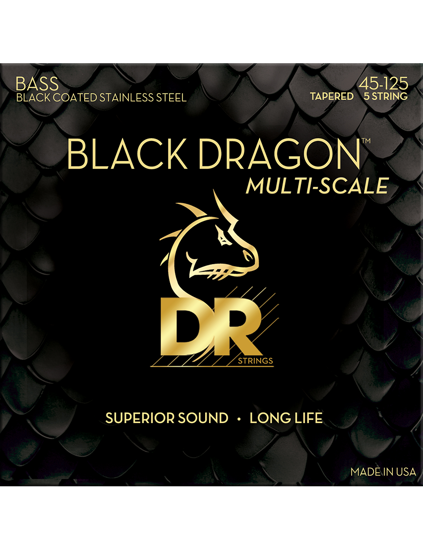 DR Black Dragon Skin Multiescala 45/125 - Cuerdas de Bajo 5 Cuerdas ProstringsChile