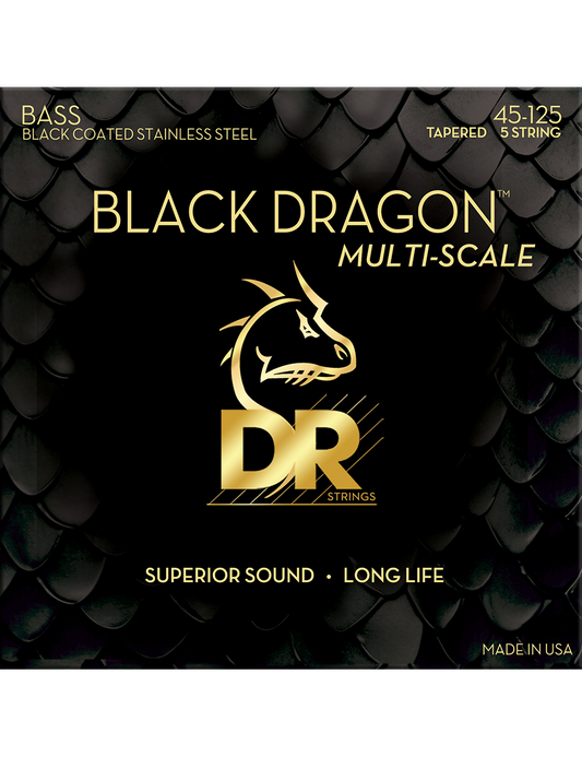 DR Black Dragon Skin Multiescala 45/125 - Cuerdas de Bajo 5 Cuerdas ProstringsChile