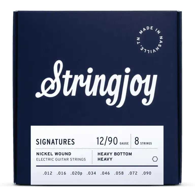 Stringjoy 12-90 8-String Heavy Bottom Heavy Gauge Signatures - Nickel Wound Electric Guitar Strings