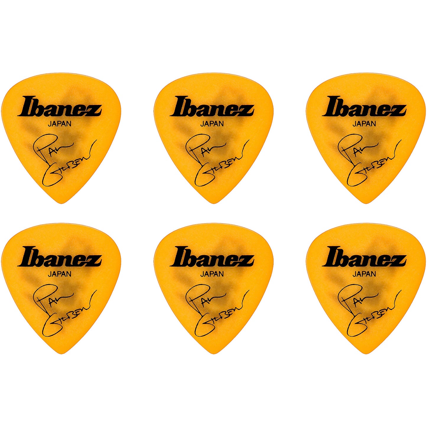 Uñetas Ibanez Signature Paul Gilbert Signature Yellow 1.0 mm Pack de 6 Unidades ProstringsChile