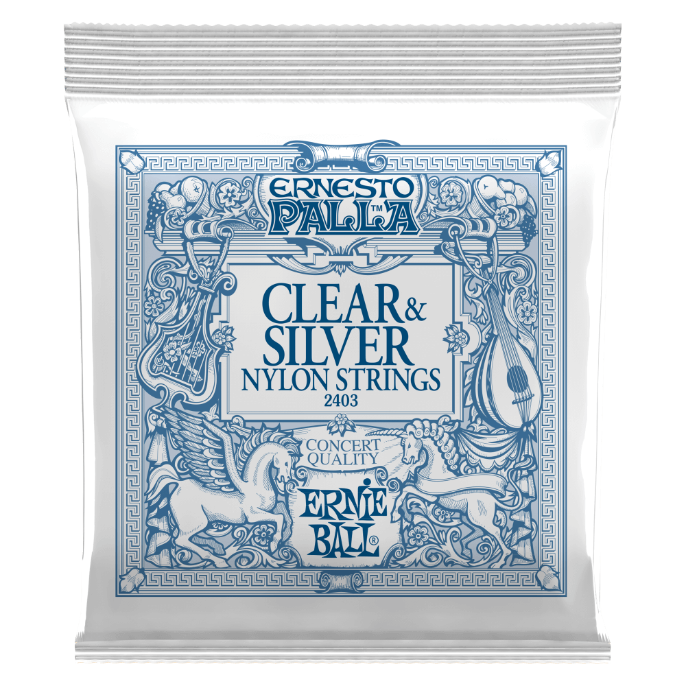 Cuerdas de Guitarra Clasica Ernie Ball Ernesto Palla Clear And Silver