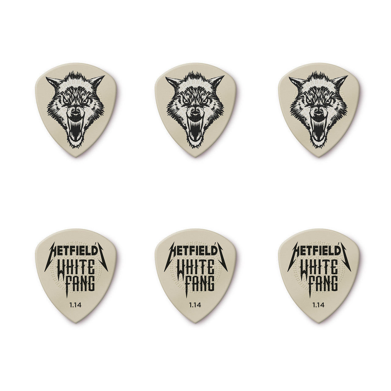 Uñetas Dunlop Signature HETFIELD'S WHITE FANG PICK TIN 1.14MM Box 6 Unidades