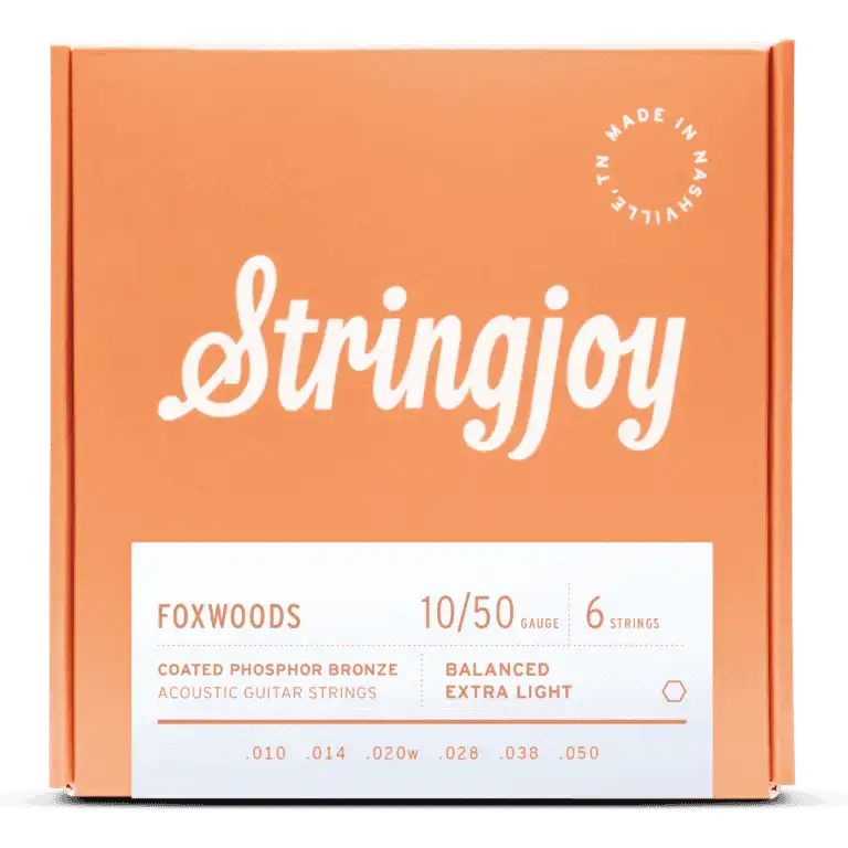 Stringjoy 10-50 Extra Light Gauge Foxwoods - Coated Phosphor Bronze Acoustic Guitar Strings