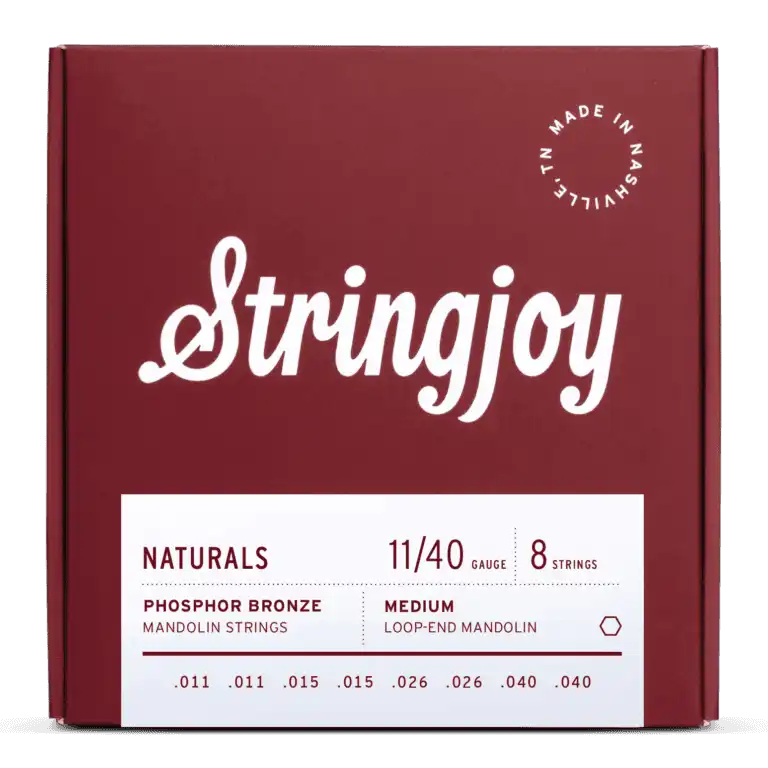 Stringjoy Naturals | Cuerdas de mandolina de bronce fosforado de calibre medio (11-40)