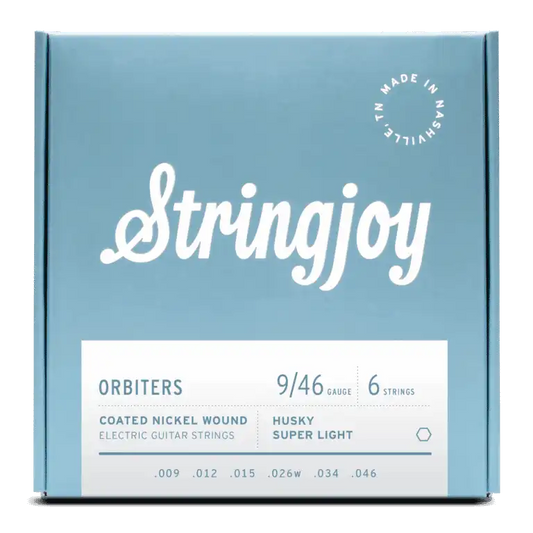 Cuerdas para guitarra eléctrica Stringjoy 9-46 Husky Super Light Gauge Orbiters - Recubiertas de níquel