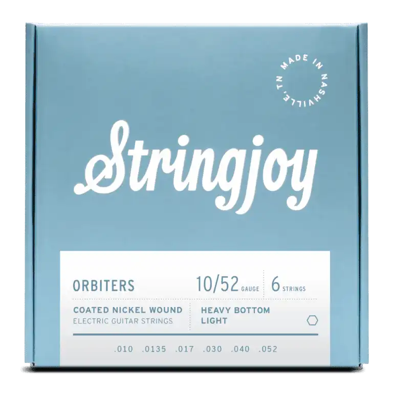 Stringjoy 10-52 Heavy Bottom Light Gauge Orbiters - Coated Nickel Electric Guitar Strings