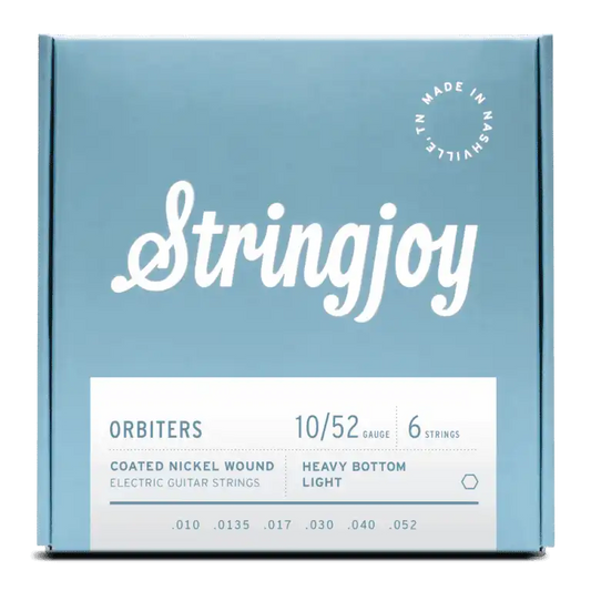 Stringjoy 10-52 Heavy Bottom Light Gauge Orbiters - Coated Nickel Electric Guitar Strings