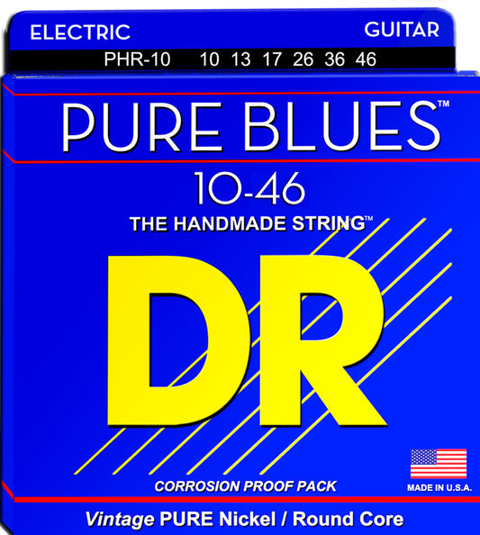 DR Pure Blues Pure Nickel Electric Guitar Strings PHR-10 Med 10-46