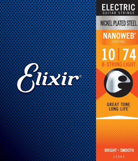 Cuerdas de Guitarra Elixir Nanoweb 12062 10/74 8 Cuerdas