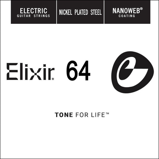 Elixir Anti-Rust Nanoweb Coated Electric Guitar Single Strings  064