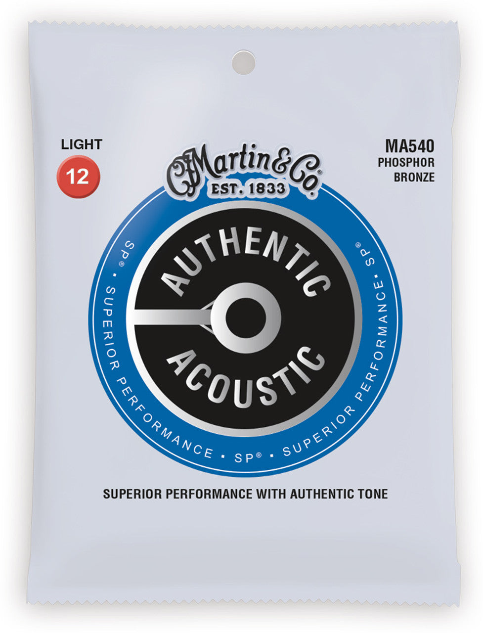 Martin MA540 SP Phosphor Bronze Authentic Acoustic Guitar Strings Light 12-54