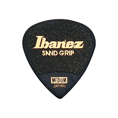 Uñetas Ibanez Sand Grip Wizard Made in Japan Medium Negro Pack de 6 Unidades