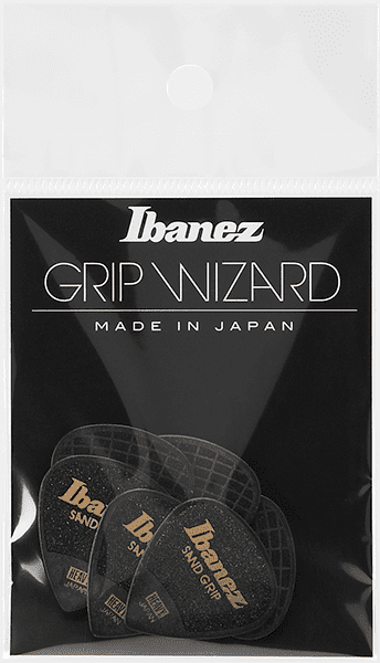 Uñetas Ibanez Sand Grip Wizard Made in Japan HEAVY Negro Pack de 6 Unidades