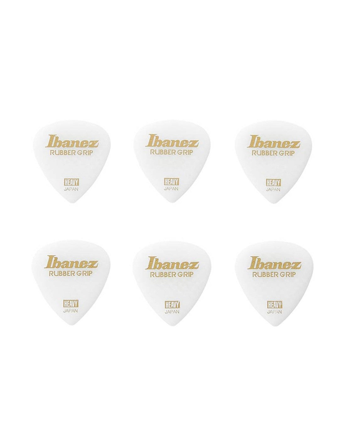 Uñetas Ibanez Grip Wizard Heavy Made in Japan Blancas antideslizante Pack de 6 Unidades