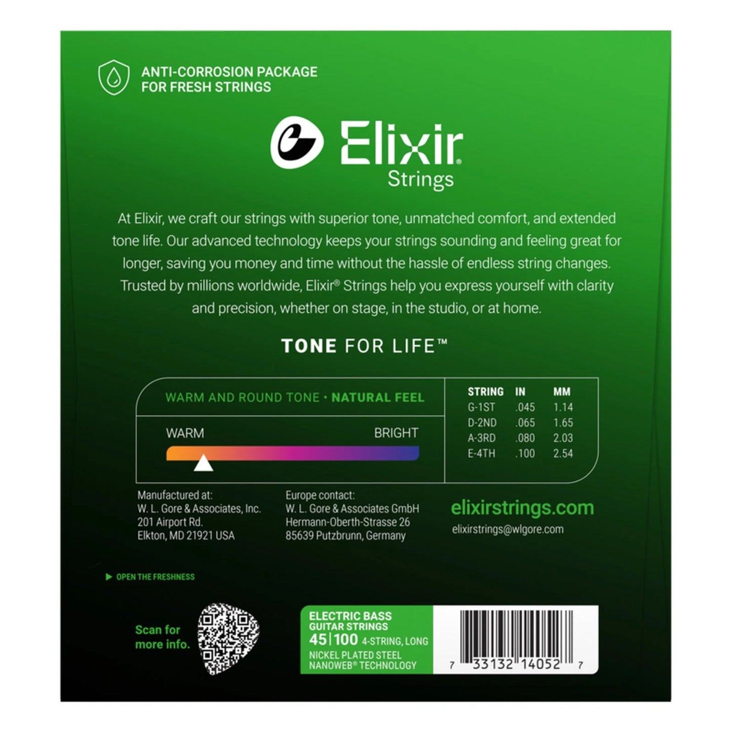 Cuerdas de Bajo Elixir Nickel 45-100