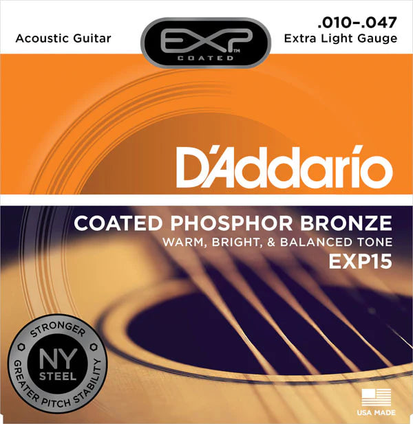 Cuerdas para Guitarra Acustica Daddario EXP  Fosforo Bronce 10/47
